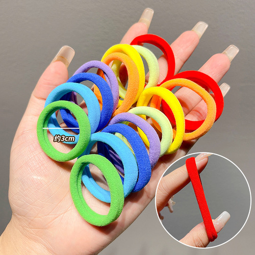 Children's headband candy-colored rubber band little girl's high ponytail towel ring hair tie girl's hair elastic band hair accessories