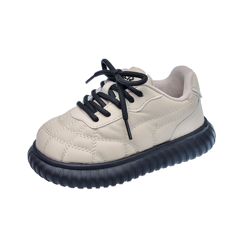 Children's casual 2023 plush new girls' bread leather soft soles boys' sports shoes for small and_voghion.com
