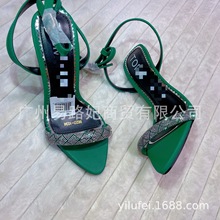 TO家非洲大logo水钻细跟高跟夜店奢华女鞋Women Heels 2024