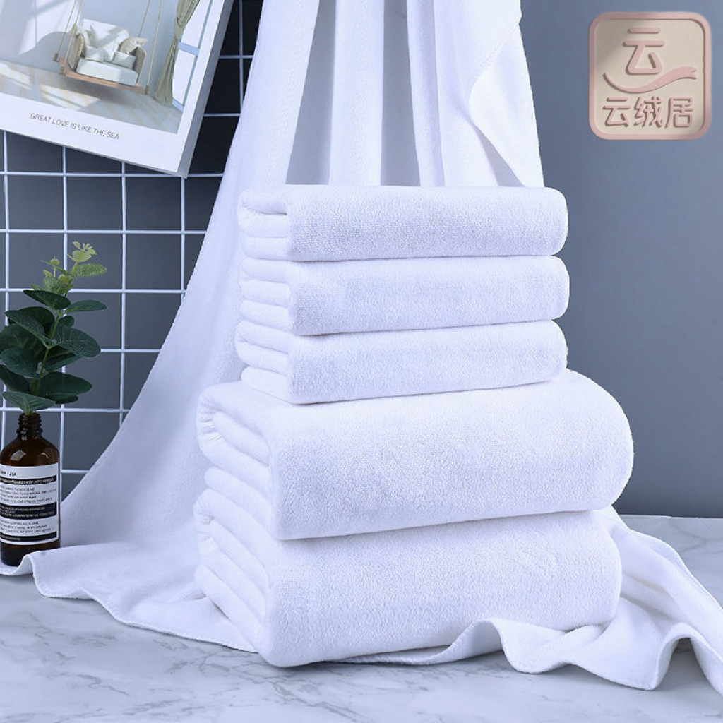 Customized Disposable White Towels for Hotels, Absorbent Disposable Lint-Free White Towels for Guesthouses and Bath Centers