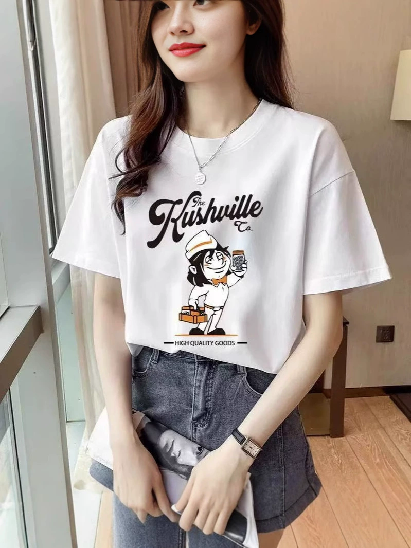 Футболка европейского стиля летняя короткий рукав, размеры L–5XL
