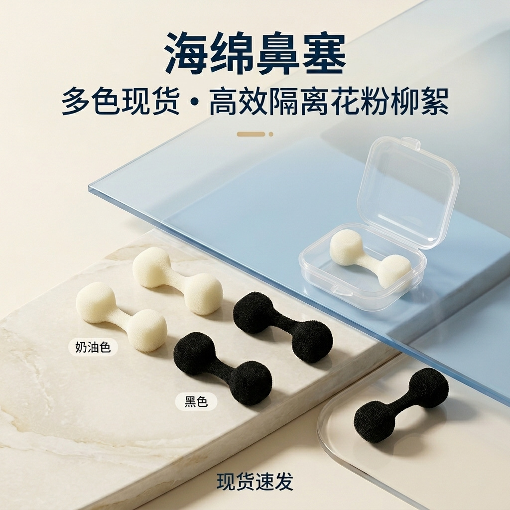 可清洗鼻塞海绵易呼吸透气海绵球鼻套工业防尘防花粉鼻罩隐形绵柱