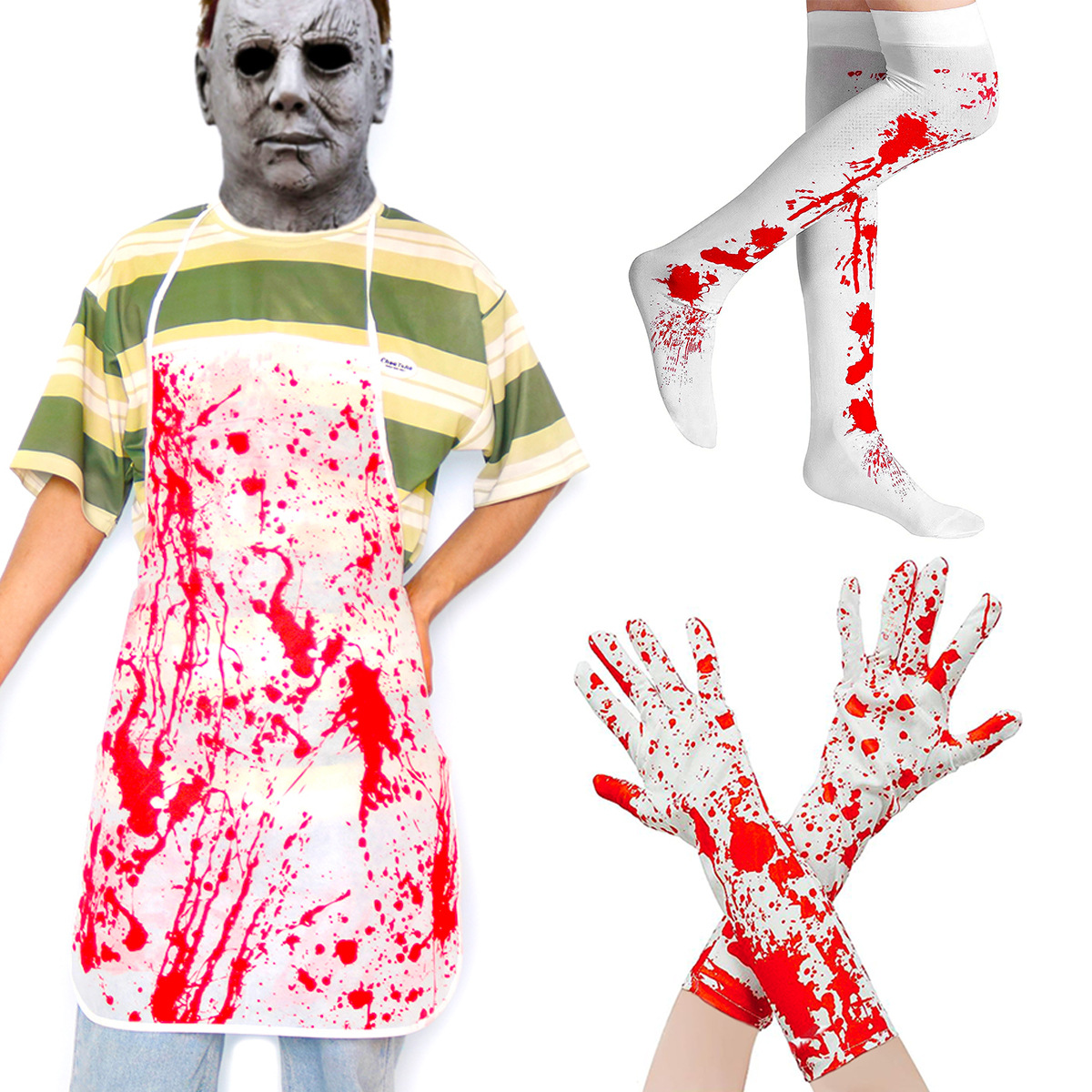 55g Weight Costume Props Event & Party Supplies 1 Set Quantity Holiday, Party Occasion Polyester Material Halloween Festival Gloves Pattern Funny Style Halloween Funny Gloves Polyester Holiday Party Costume Props 无