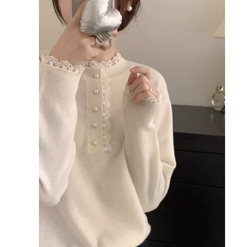 Woolen lace demi-season sweater