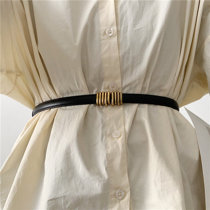 Suit Vintage Thin Belt Women's Summer Fashion All-match Decorative Dress Skirt Coat Waist Seal Belt Black