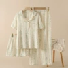 Зелёный узор (с кружевным воротником), комплект из 3 предметов