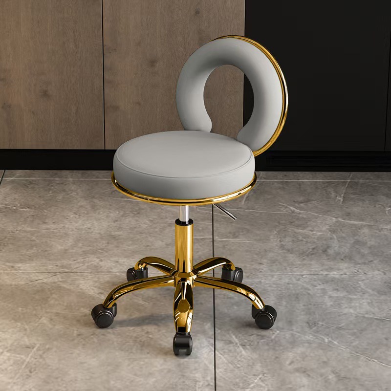 Elevación de taburetes redondos, elevación de taburetes de belleza, poleas giratorias, peluquería, maestros, salón de peluquería, salón de peluquería, salón de peluquería