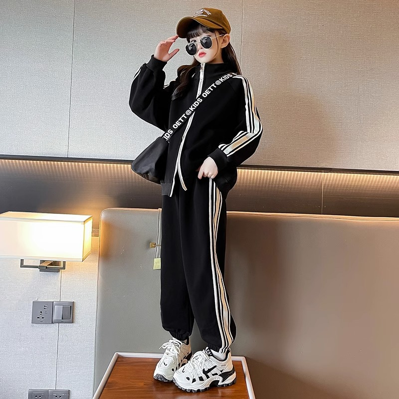 Mädchen Set 2023 Neue Netzwerk Rot Modische Chinesische Große Junge Frühling und Herbst Mode Casual Sport Zwei Stück_voghion.com