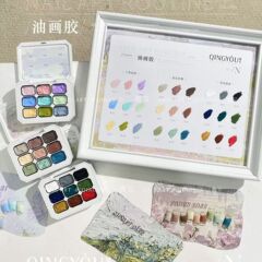 新商品の筋理甲油ゴム九宮格固体無洗油絵ゴムレリーフ立体色絵濃厚高飽和系