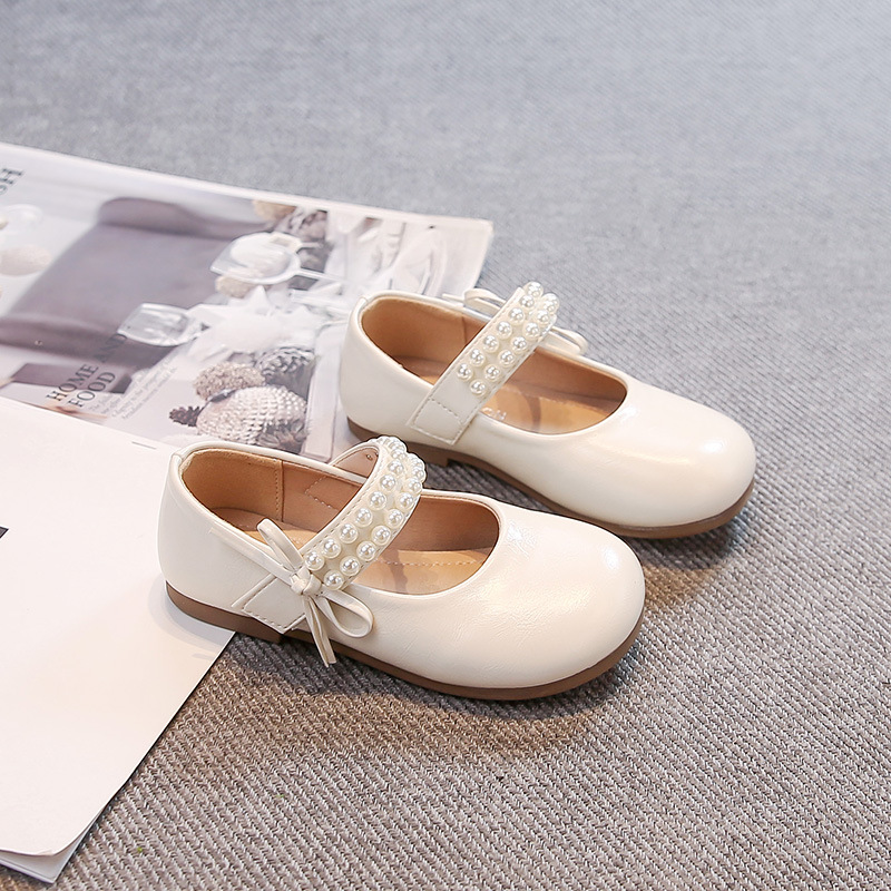 Niñas Mary Zapatos de cuero 2025 nuevos niños primavera y otoño arco suave zapatos de perlas de estilo extranjero zapatos de princesa image 8