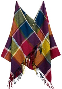 Manufacturer Customizes Various Types of Multi-Color Plaid Stripesd Warm Wool Acrylic Blended Woven Large Size Scarves and Shawls