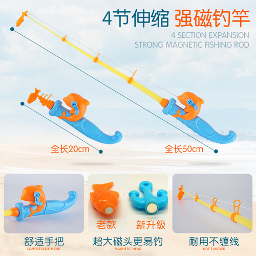Double-Bead Induction Fish Kids' Glow-in-the-Dark Fishing Toy – Boys' and Girls' Educational Magnetic Pool Set with Rod, Perfect for Ages 1+