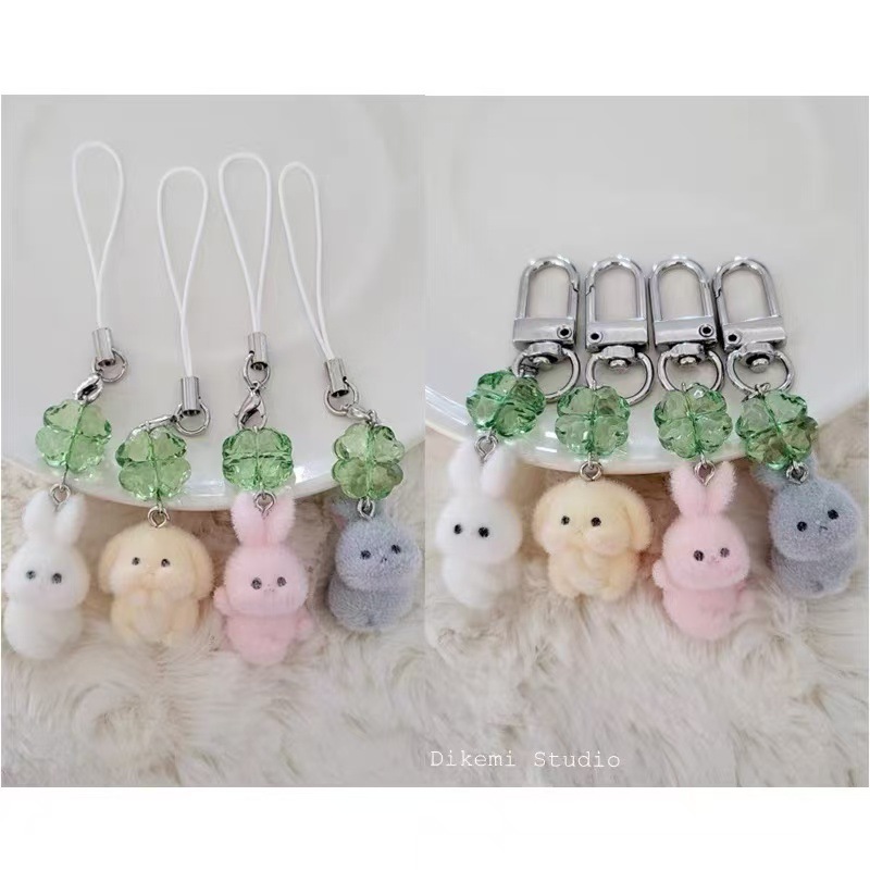 Korean Ins Girl Cute Healing Rabbit Pendant Mobile Phone Pendant Airpods Pendant Pendant Accessories