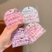 Новые детские наклейки для ногтей с героями мультфильмов Kuromi, наклейки для дизайна ногтей, одежда для девочек, трехмерные наклейки Sanrio