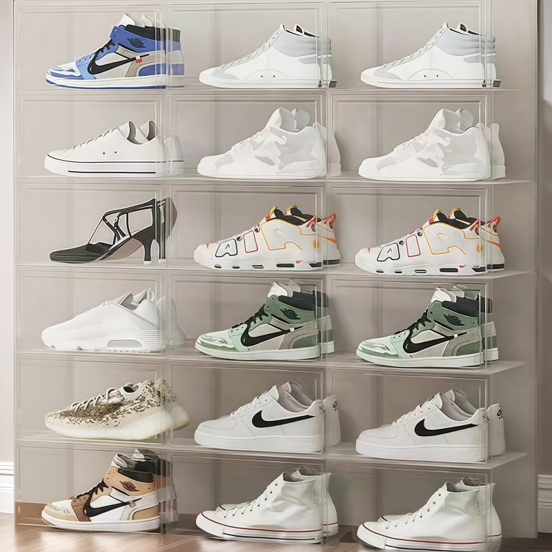 Acrylic Shoe Box Sneaker Storage Box Plastic Transparent Shoe Organizer Trendy Shoe Storage Tool Aj Shoe Box Shoe Wall
