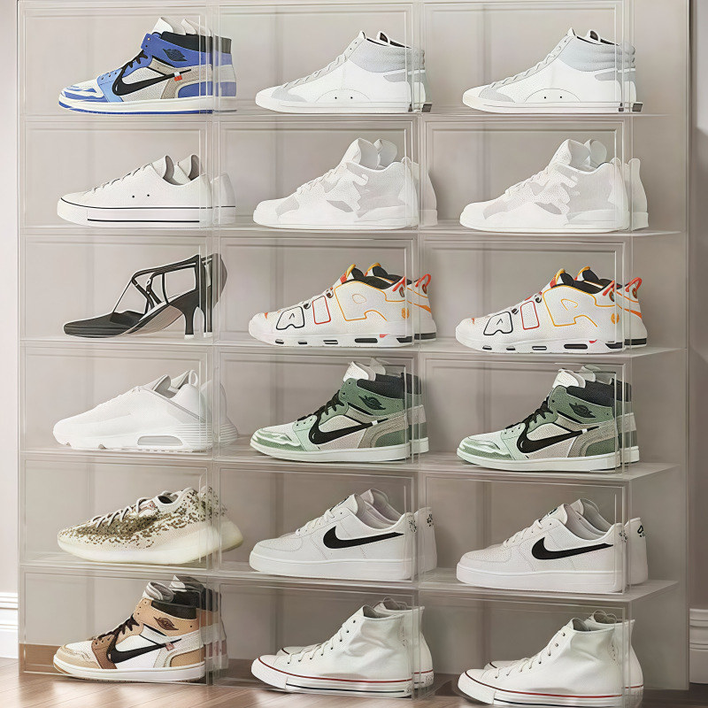 Acrylic Shoe Box Sneaker Storage Box Plastic Transparent Shoe Organizer Trendy Shoe Storage Tool Aj Shoe Box Shoe Wall
