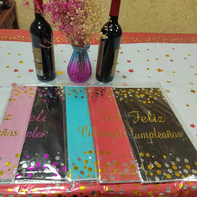 Mantel desechable transfronterizo para fiesta de cumpleaños fiesta navideña decoración a color película metálica de aluminio engrosado al por mayor