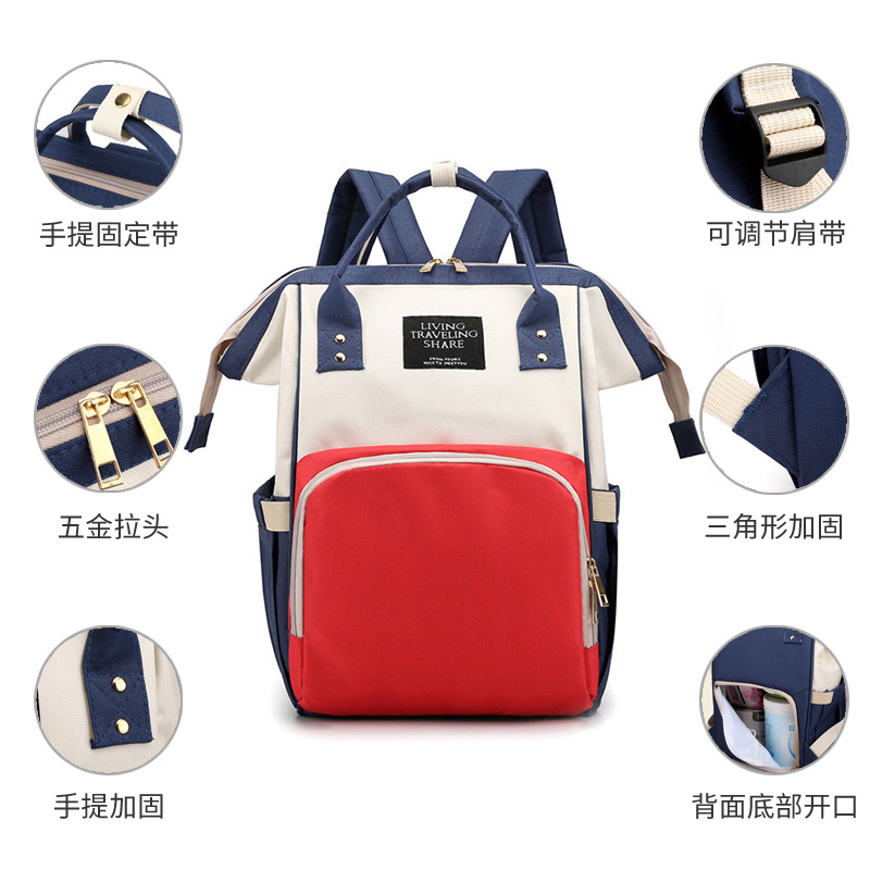 New multifunctional large-capacity mother and baby bag, stylish casual mom backpack, multi-compartment, dry-wet separation mom bag