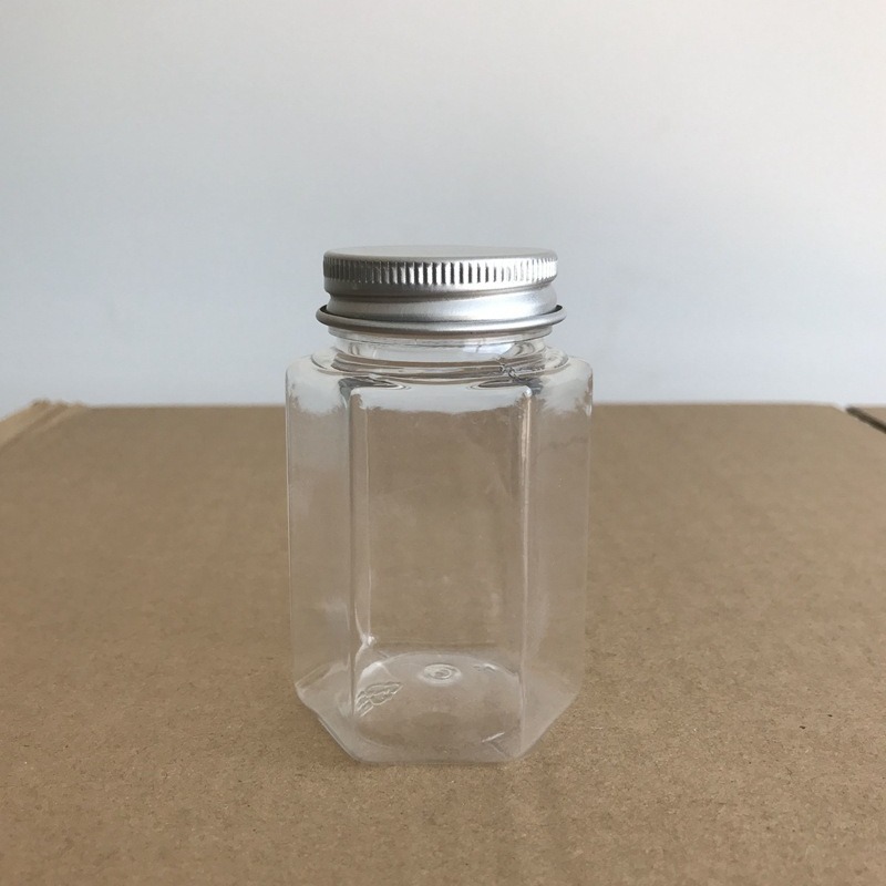 100ml六角 铝盖 透明塑料小瓶子(LG128)