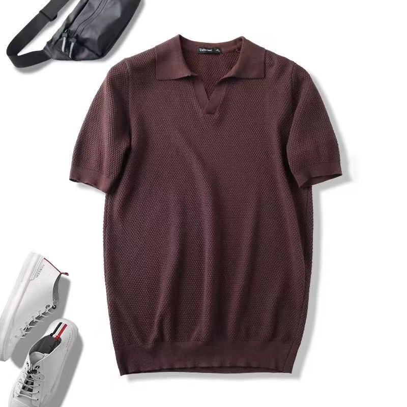 ¡Línea! ¡Cliente de algodón de punto de piña! 2025 verano nuevo estilo de los hombres moda polo solapa casual camiseta de manga corta