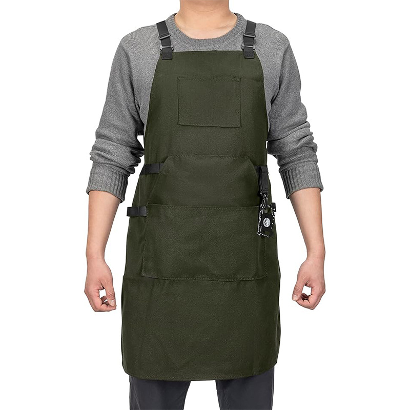 Amazon delantal de lona gruesa logotipo personalizado arte Restaurante Camarero ropa de trabajo jardinería carpintería delantal al por mayor