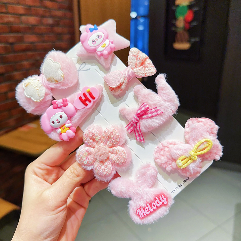 Red de Internet para niños horquilla tocado 2025 nueva niña horquilla niña linda bebé flequillo clip de cabello roto