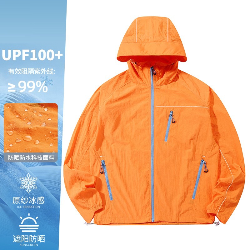 Ropa de protección solar ligera de lluvia de montaña vacía Ropa de protección solar con capucha impermeable al aire libre fresca para mujeres Ropa de piel resistente a los rayos UV para hombres