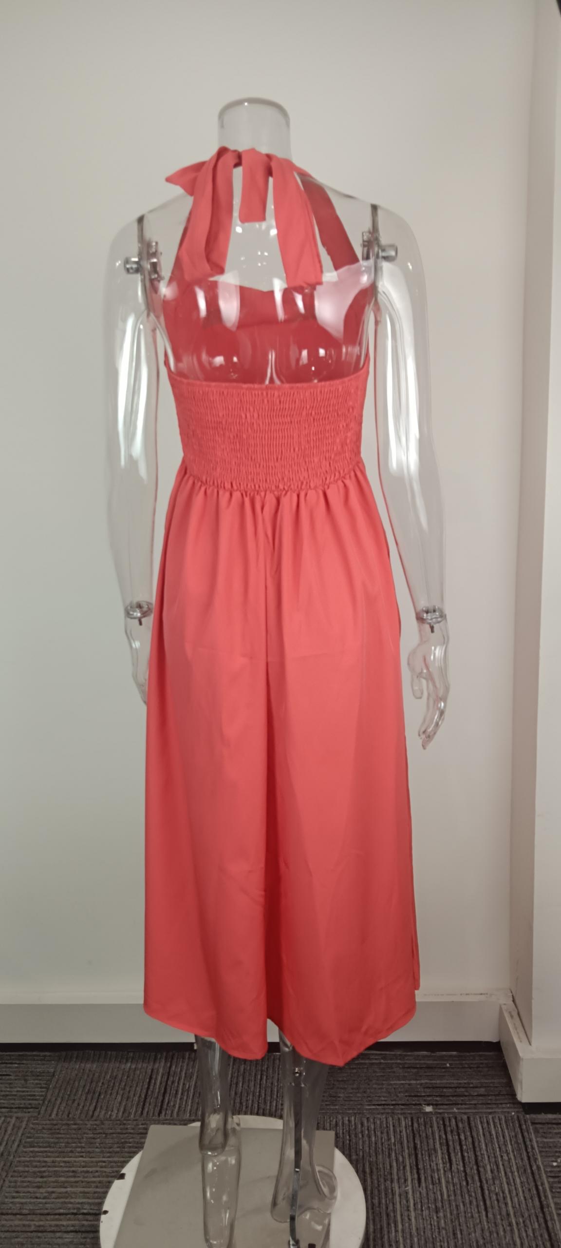 2026 Cross-Border Foreign Trade Women's Clothing European And American Spring New Fashion Elegant Wide Strap Halter Neck_ecoleips.com