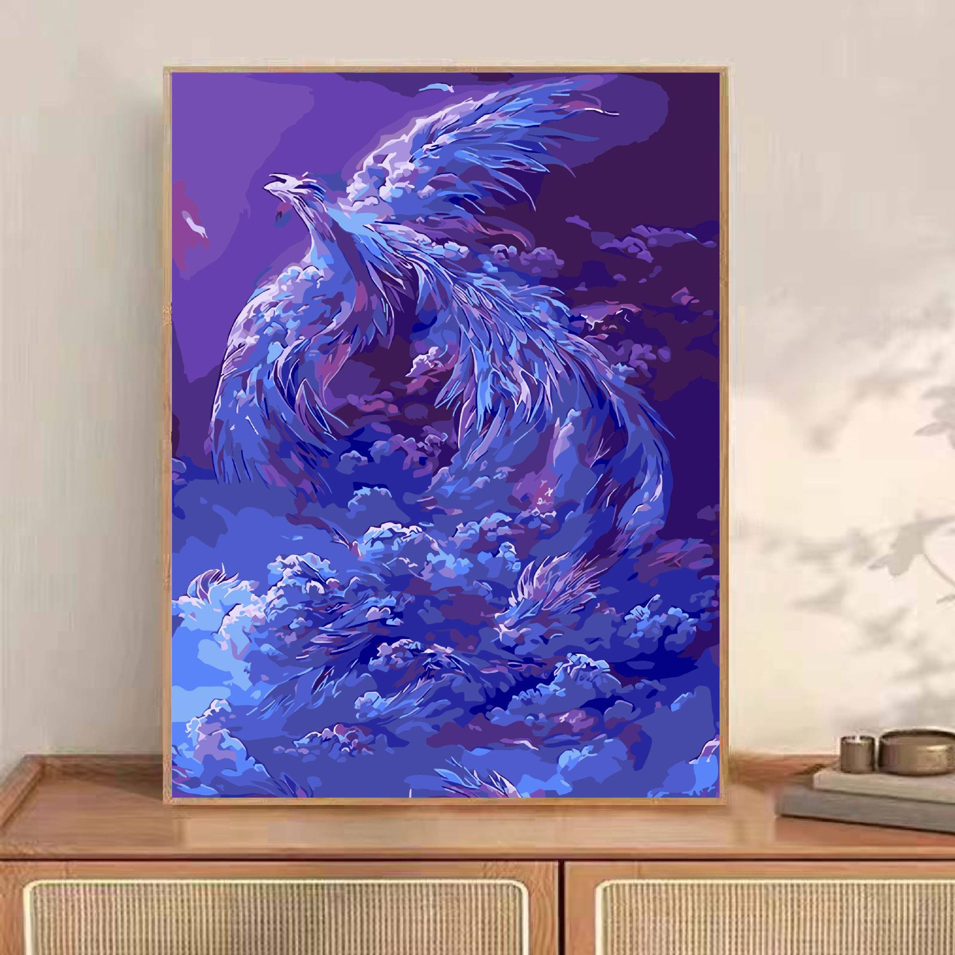 Phoenix en el vuelo pintura al óleo digital di relleno de la nueva tendencia china estilo chino artesanal decoración de la sala de estar colgante de pared