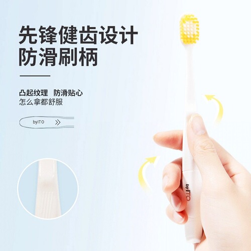 Japanese ITO square soft-bristled adult toothbrush set of two, soft, delicate and fine-bristled unisex toothbrush on behalf of others