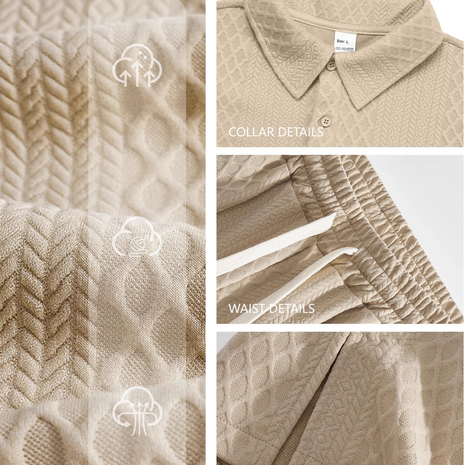 Transfronterizos europeos y americanos temu nuevo color sólido pantalones de polo de mangas largas comercio exterior amazon hombre suelto traje casual hombre