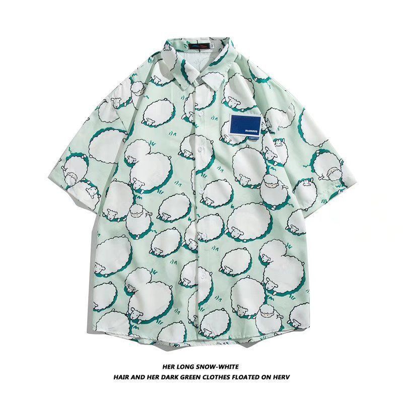 Camisa de manga corta para hombres 2022 nueva camisa floral delgada de secado rápido de moda suelta media manga estilo Hong Kong Ruan media manga guapo