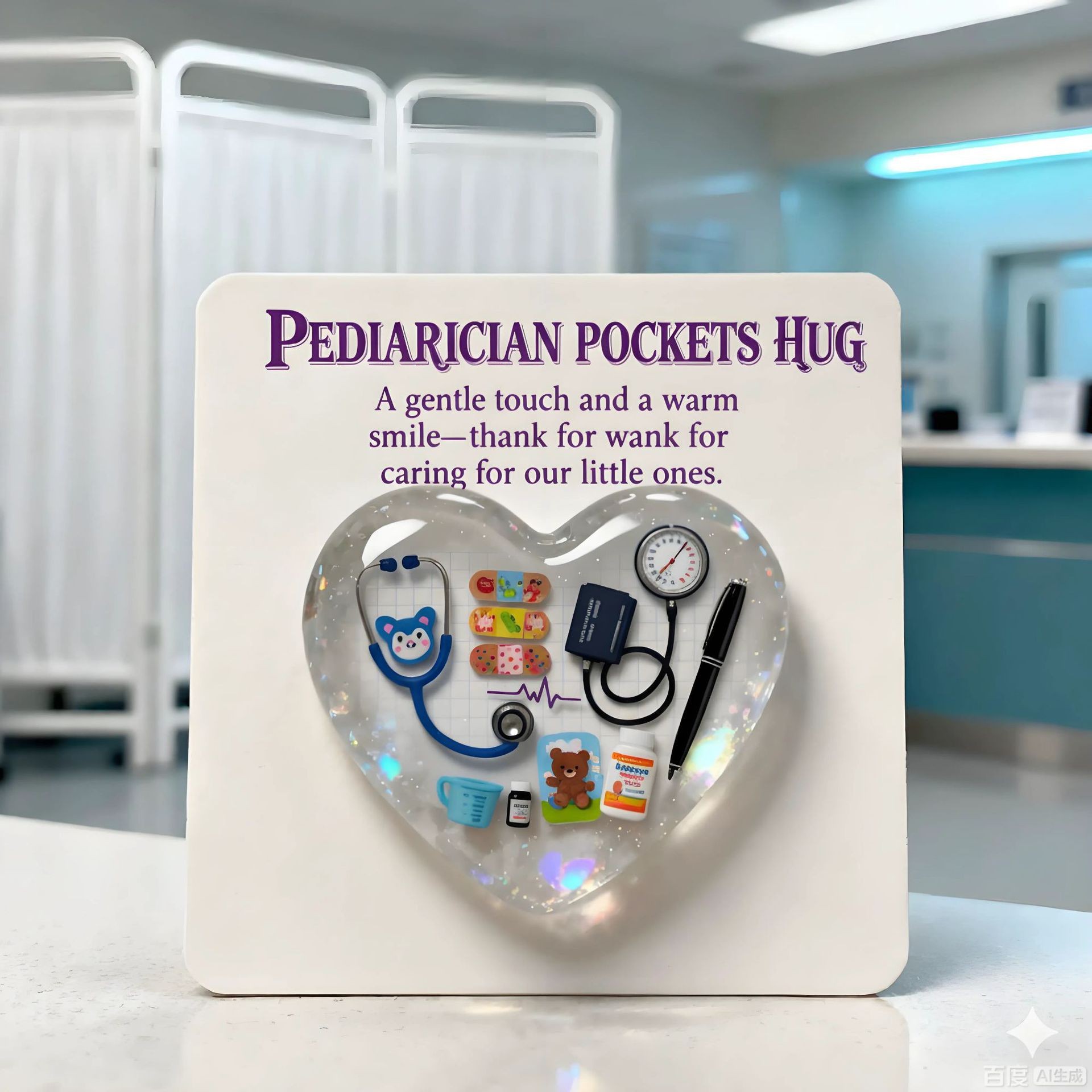 Colgante bolsillo transfronterizo abrazar amor acrílico 2D plano medalla conmemorativa en forma de corazón ángel con emoción inspiradora image 39