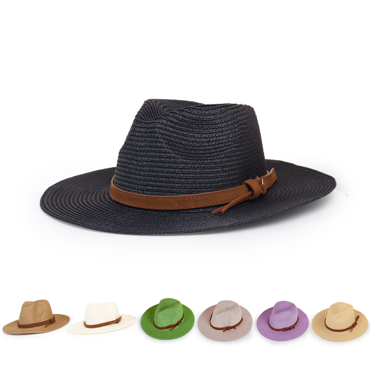 Vente En Gros Simple Chapeau De Paille Jazz Crème Solaire À Large Bord Nihaojewelry display picture 25