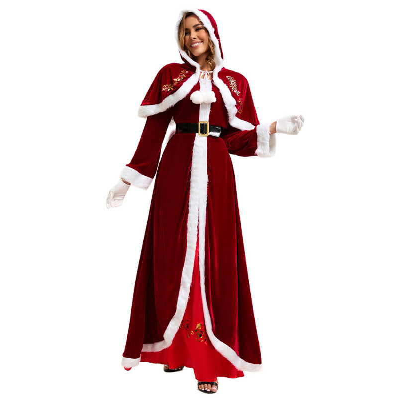 Luxurious Red Christmas Long Dress Christmas Party Cosplay Dress Festive Atmosphere Outfit Luxurious Red Christmas Long Dress Christmas Party Cosplay Dress Festive Atmosphere Outfit