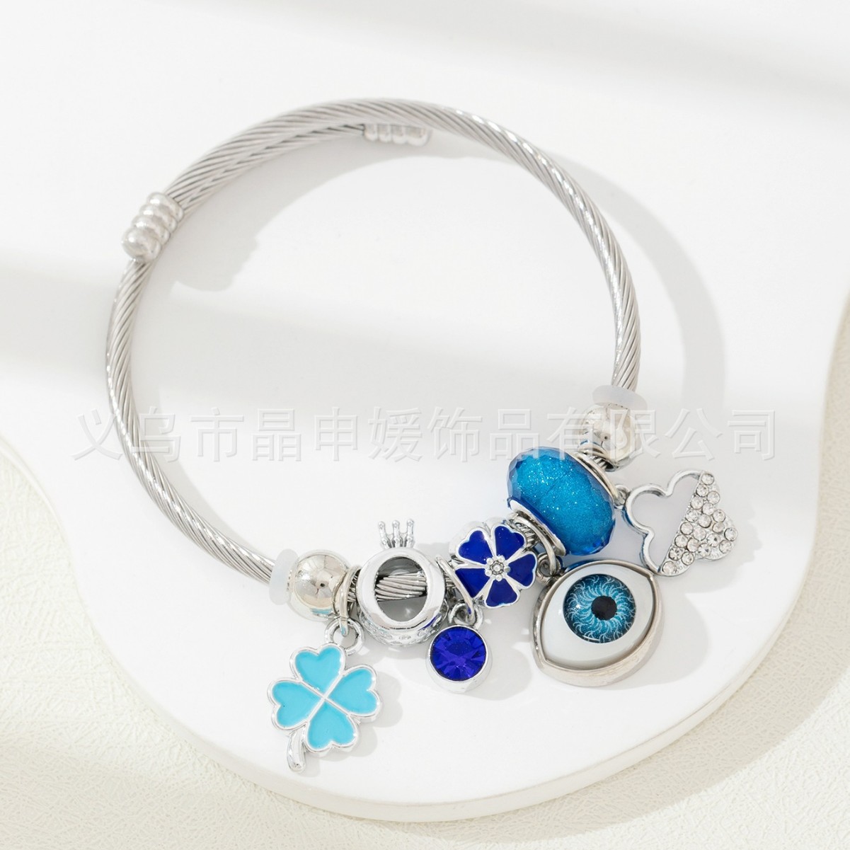 Brazalete Pan Jia, brazalete de explosión transfronteriza, diamante de diamante, ojo del demonio, mano de Dios, joyas de moda de amor de cuatro hojas image 3