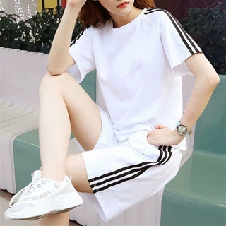 冰丝速干男夏季薄款三条杠裤子青少年休闲运动五分裤运动服套装男