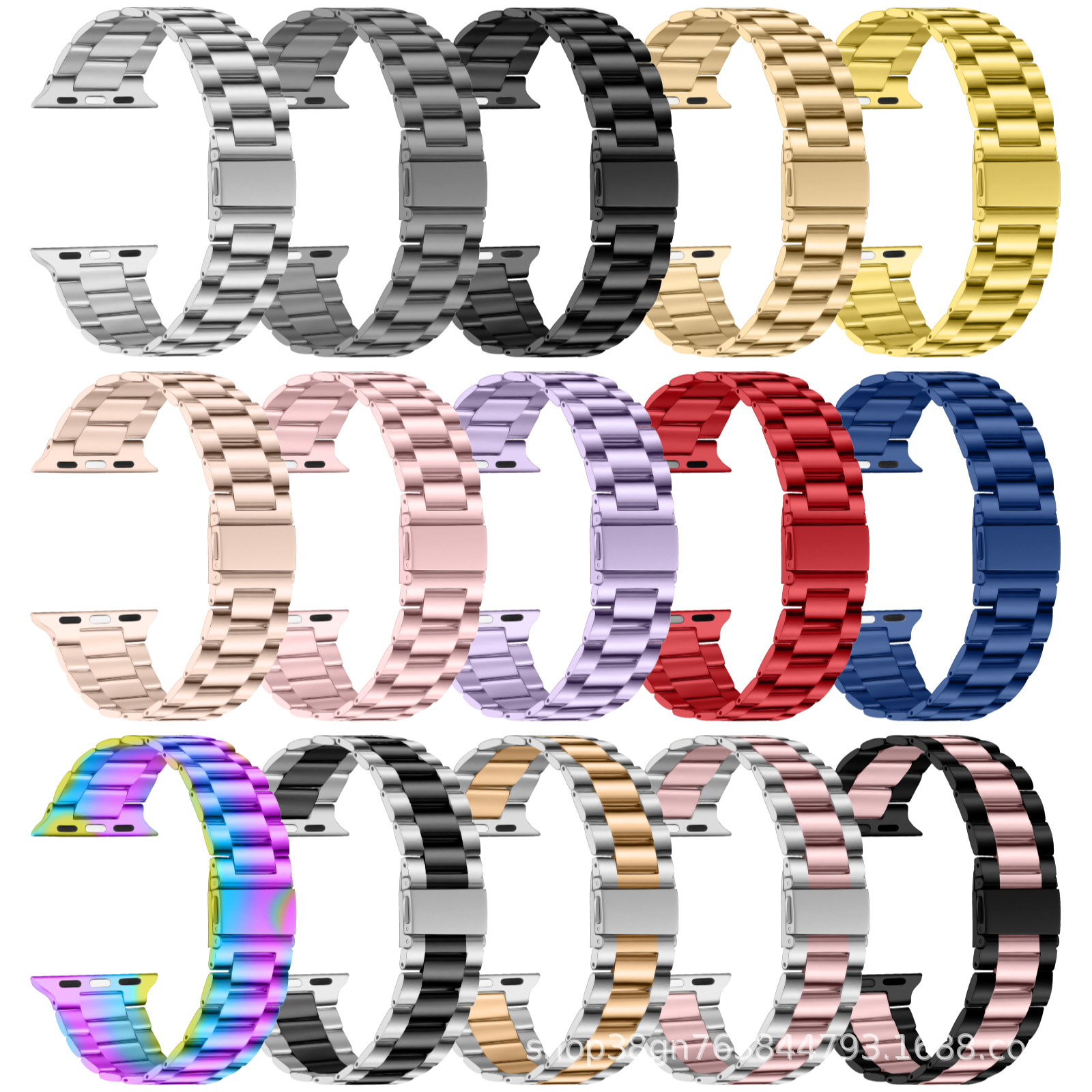 Suitable for Apple Watch Strap Apple Ultra-Thin Three-Bead Metal Stainless Steel Strap Iwatchultra Amazon