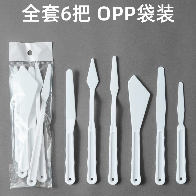 Cuchillo de pintura al óleo de arte al por mayor nuevo raspador de color de acero inoxidable raspador de pintura de gouache juego de 5 piezas suministro de comercio exterior