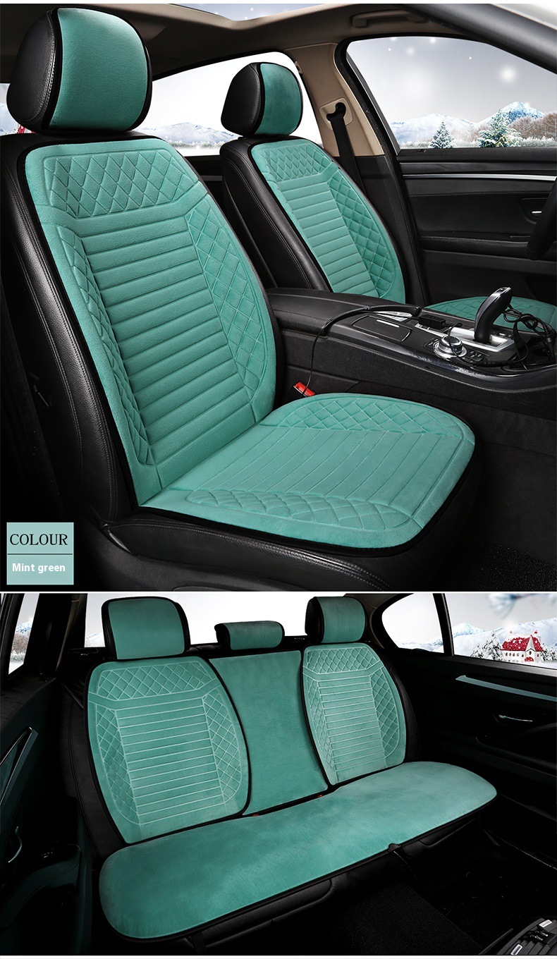 Heated Seat Cushion Fcc Certified Ce Winter Plush Cushion Car Plush Seat Cushion Car Accessories Winter Car Seat Cushion