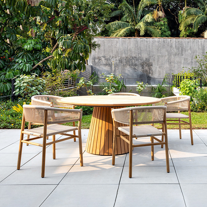 Woven Outdoor Furniture Set with Waterproof and Sunproof Chairs and Table for Courtyard, Garden, Balcony, and Patio