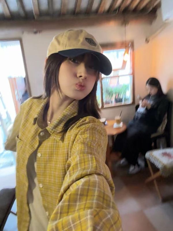 美式复古蓝色格子衬衫外套女2025秋季新款别致宽松休闲防晒衬衣潮|undefined