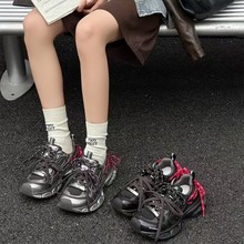【2025秋季新款】金属扣绑带老爹鞋女款时尚休闲潮流运动百搭鞋子