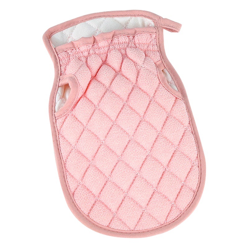 Color sólido dedo abierto de doble cara fuerte barro frotando la espalda descontaminación hombres y mujeres adultos Toalla de baño artefacto guantes de baño