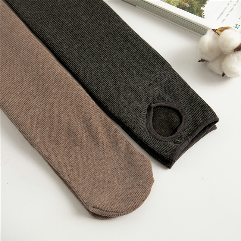 Otoño e Invierno cintura alta forrado de lana a rayas verticales leggings desgaste exterior de las mujeres engrosada caliente lambswool pantyhose step-on Pantalones