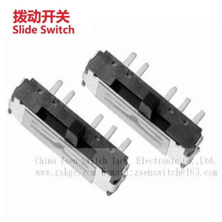 侧拨4档拨动开关5脚   4档滑动开关单排  4档贴片拨动开关4T1P