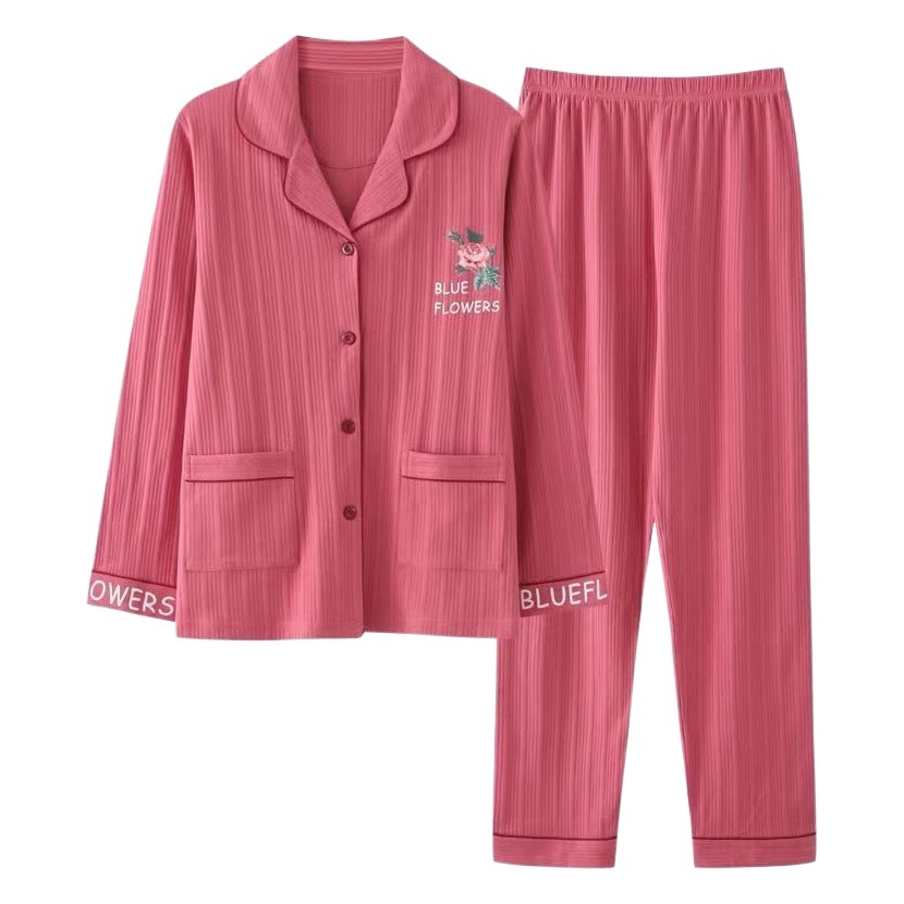 100% pijamas de algodón de las mujeres de primavera y otoño más el tamaño de manga larga prendas de vestir exteriores coreano lindo algodón ropa de casa traje de invierno