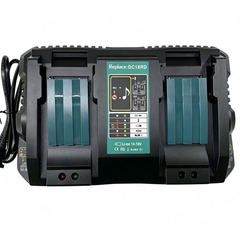 Mak Dual Charger Is Suitable for Charging 14.4-18V Lithium Batteries for Makita/Makita Power Tools Mak Dual Charger Is Suitable for Charging 14.4-18V Lithium Batteries for Makita/Makita Power Tools