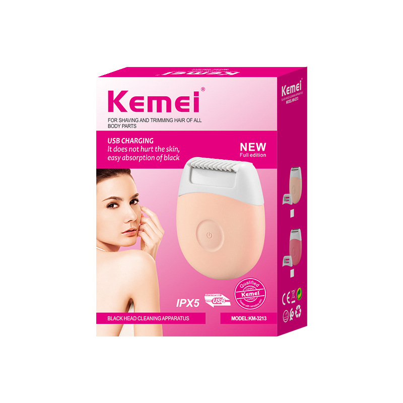 Afeitadora Kemei para mujer KM-3213, dispositivo de depilación recargable, dispositivo de depilación eléctrico portátil resistente al agua para todo el cuerpo image 7