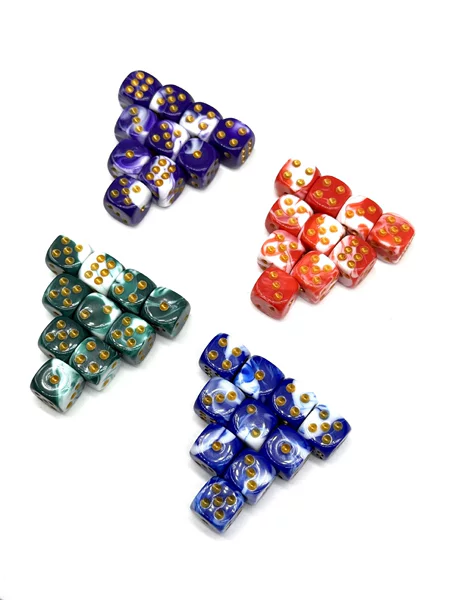 in stock straight hair 12 rounded two-color points dice six-sided color D6 color teaching cross-border foreign trade game dice